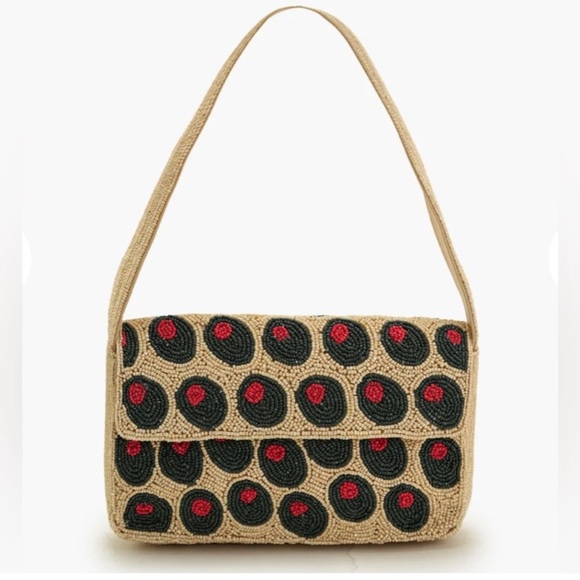 America & Beyond Handbags - America and Beyond olive martini beaded bag